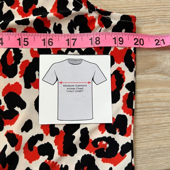 Anne Klein Size M Animal Print Top - Cream, Black, Office Ready! - Picture 10 of 12